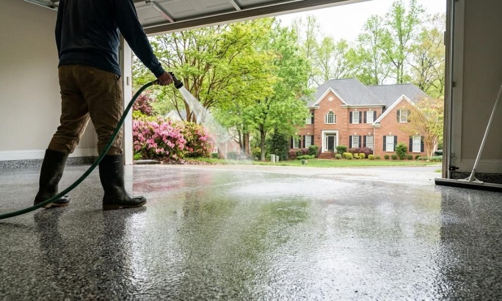 how to clean epoxy garage floor